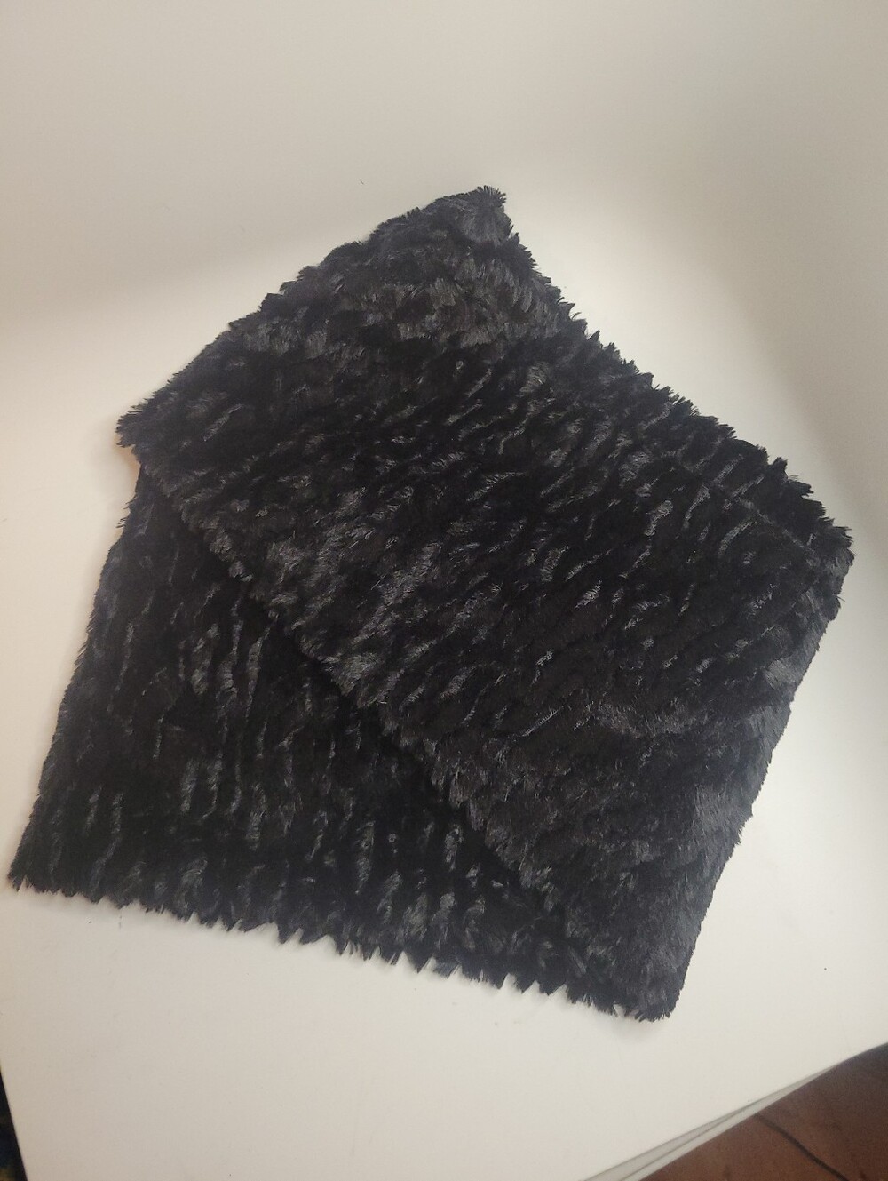 Black Faux Fur Infinity Scarf